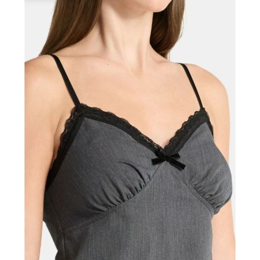 No Boundaries Padded Sweetheart Tank XL Charcoal  Lace Trim Cami NWT